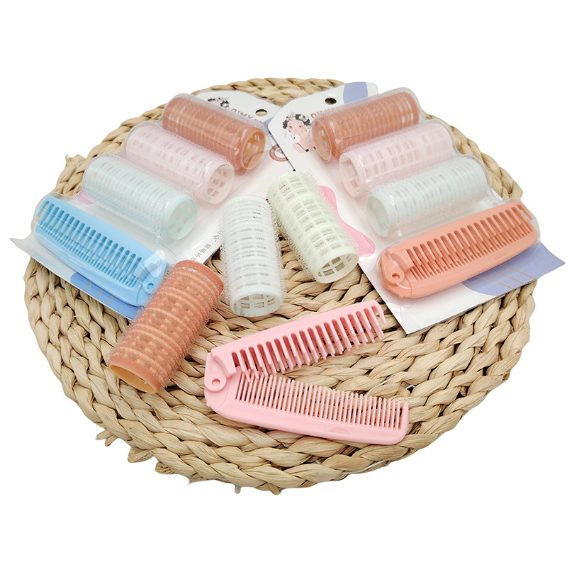 518 - 81 tarjeta de tres rizos de nylon + peine de viaje portátil de trigo incienso plegable peine herramientas de peluquería al por mayor 2 yuanes