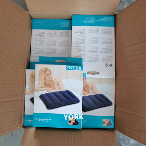 INTEX68672 flocked blue square inflatable pillow lunch break pillow cushion pillow