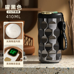 Diamond-shaped 316 stainless steel coffee cup, ceramic liner, thermos cup, high temperature display, high appearance value, high-end water cup, portable cross-border