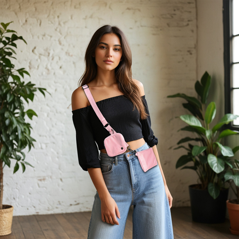 Square Shape Unisex Small Oxford Cloth Solid Color Streetwear Square Zipper Square Bag