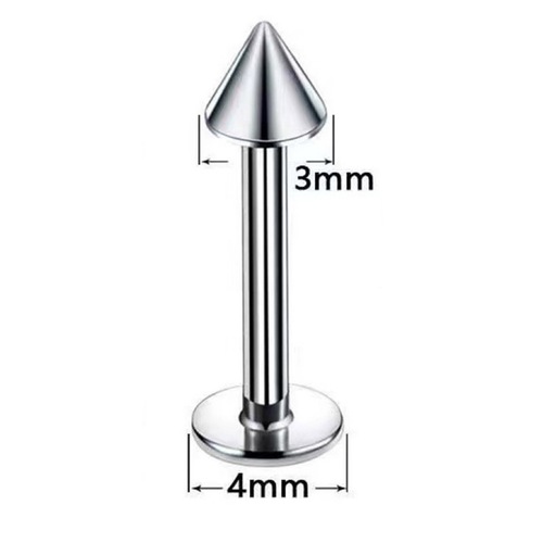 G23 Titanium Alloy External Thread Titanium Cone Spherical Round Slice Lip Pin Tongue Pin Tongue Pin Pure Titanium Human Body Piercing Jewelry
