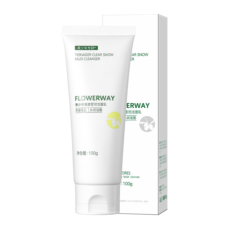 FLOWERWAY ユース フェイシャル クレンザー 水分補給、保湿、オイル コントロール、ディープ クレンジング、黒ずみ除去、学生パーティー フェイシャル クレンザー|undefined