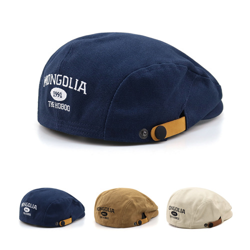 2024 Spring Model Reverse-Worn Beret Forward Cap Korean Hat Women Fashion High-End Hat Spring and Autumn Women Versatile