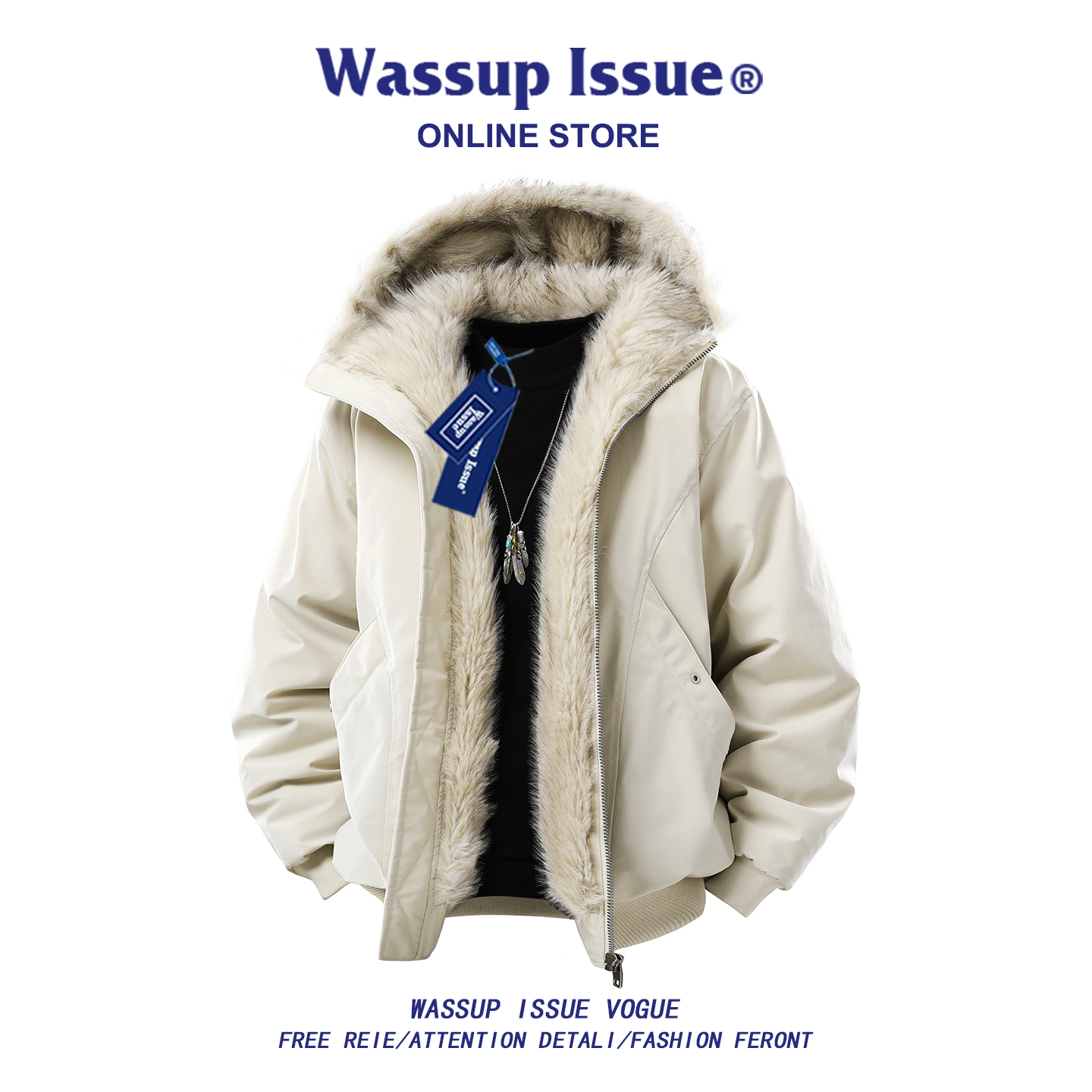 New 2025 American Style Mount Shandiao down Cotton Jacket for Men, Winter Cotton Coat with Fleece Lining, Thickened Cotton-Padded Jacket for Men