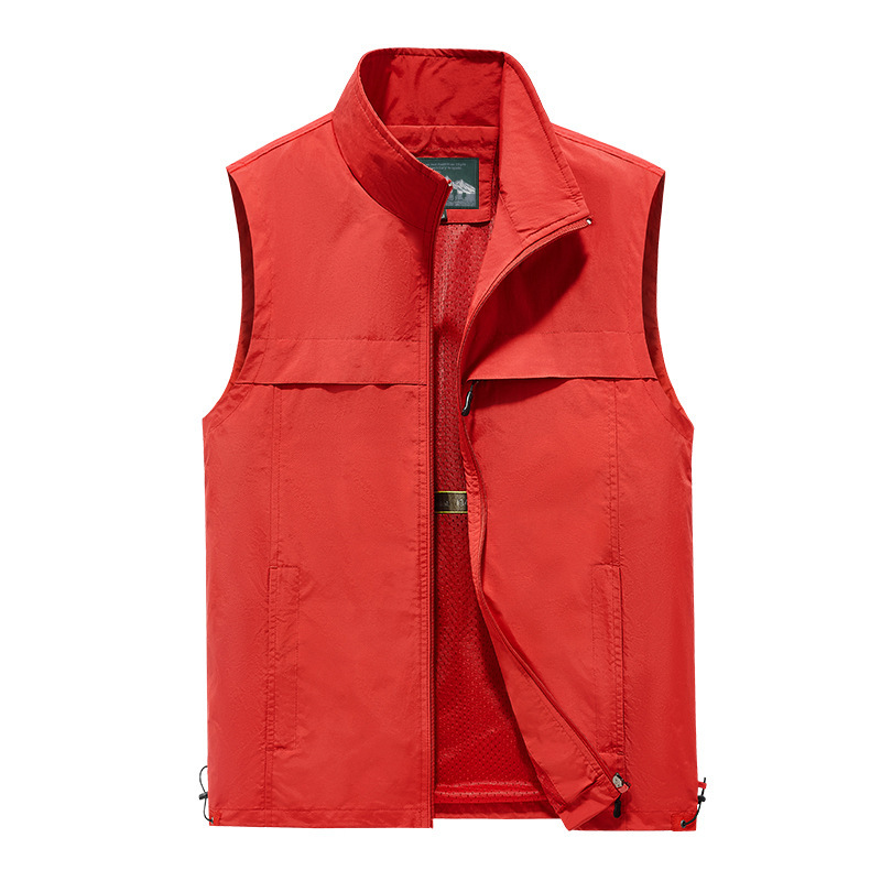 Vest men's outdoor waistcoat casual spring and autumn thin middle-aged and elderly photography fishing vest summer vest