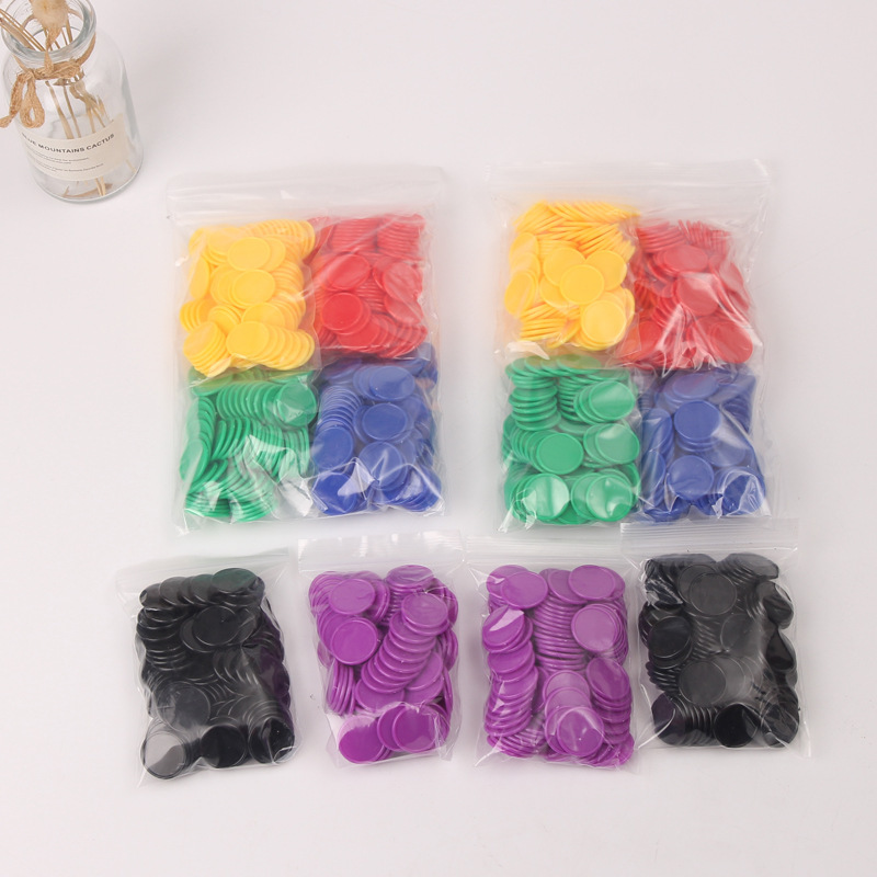 Color Plastic Counting Round 25 30 37mm Counting Pieces Primary School Children's Mathematics Cognitive Teaching Aids Counting Coins