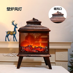 Cross-border new LED simulation flame fireplace wind lamp Christmas scene indoor decoration fireplace heater lamp