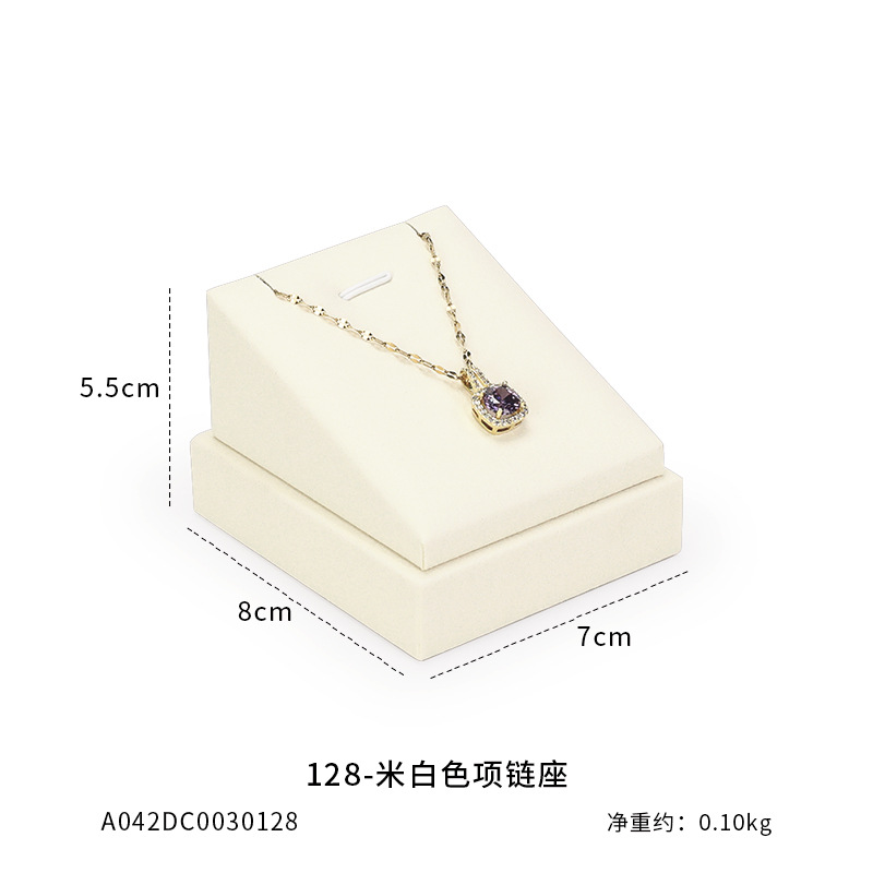 Xu Yue joyería estante de exhibición beige superfibra aretes de lujo anillo de ventana joyería mostrador accesorios