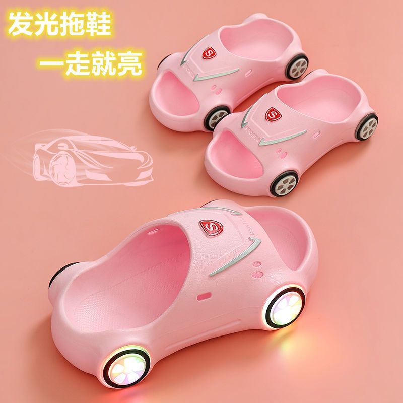 Flashing Light Kidsren's Slippers for Girls Summer Baby Indoor Non-Slip Soft Bottom Outer Wear Internet Celebrity Luminous Light Boys' Slippers