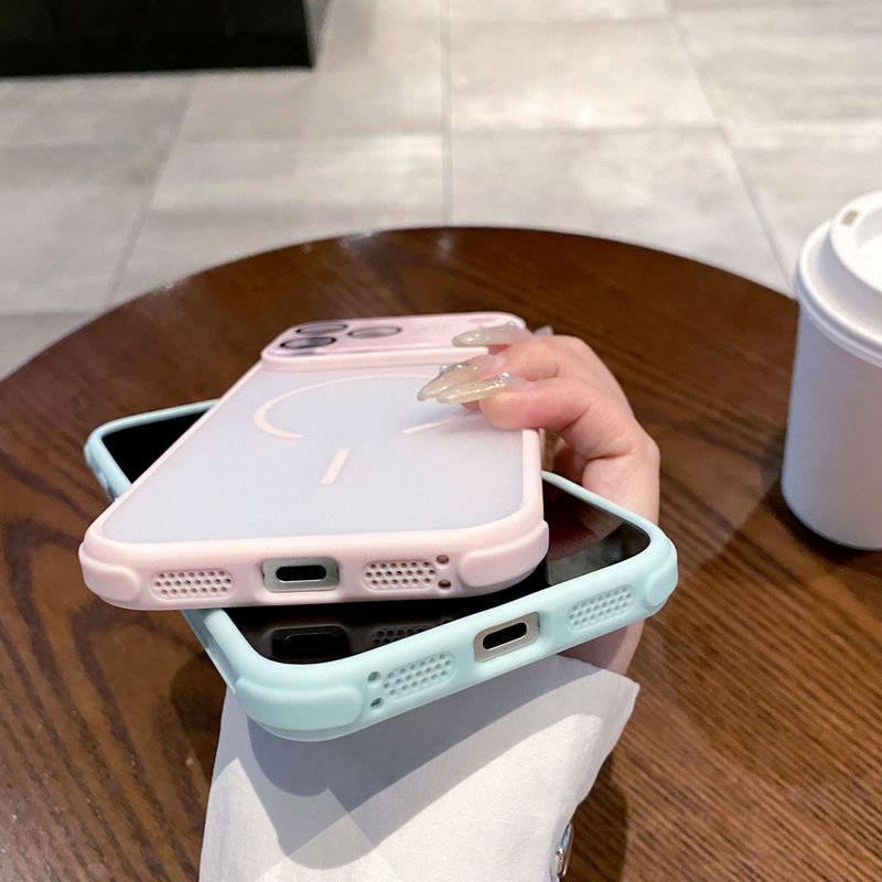 适用iPhone17肤感磁吸手机壳苹果16proMax大视窗防摔15磨砂保护套|undefined