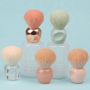 Cross-border New Small Apple Powder Makeup Brush Finger Handle Nail Powder Dust Brush Portable Single Blush Brush Makeup Brush