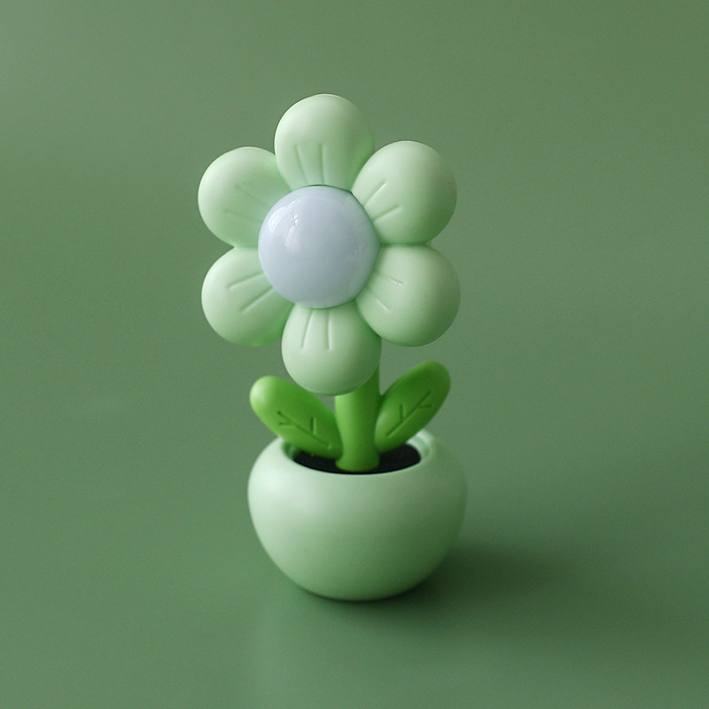 かわいいミニアニメ鉢植えの花の小さな夜の明かりのベッドの上のテーブルの上に電気スタンドのアイデアの贈り物を飾って工場を卸売りします。|undefined