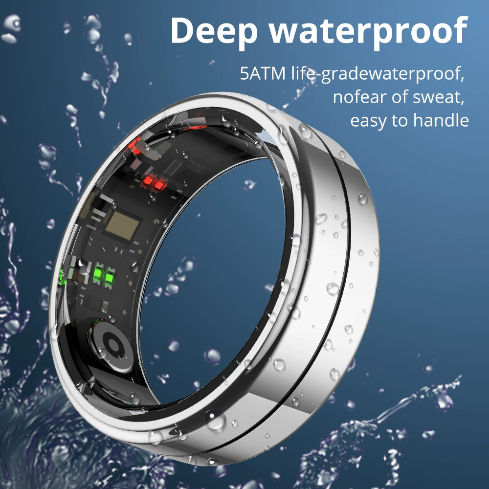 Waterproof smart ring for men and women charging, R07 model, tracks heartbeat, monitors oxygen level