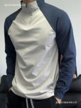 美式健身长袖男紧身弹力半拉链运动t恤跑步春秋款篮球训练骑行服
