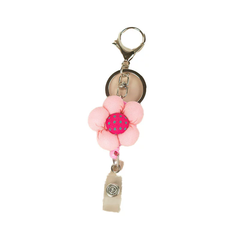 Colgante tridimensional hecho a mano de puntoaje, llavero, con diseño florado