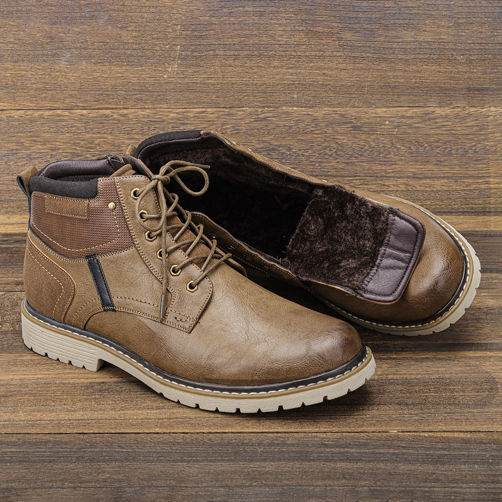  Men's Martin Boots Independent Station Retro Color Polished Ankle Boots Cross-border Trade Men's Shoes Plus Size Autumn and Winter Men's Boots_voghion.com