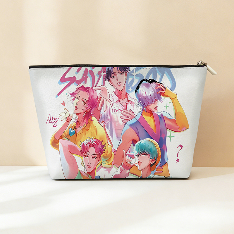 Explosión transfronteriza PU cuero caza de brujas bolsa de almacenamiento impermeable bolsa de maquillaje portátil bolsa de almacenamiento con cremallera bolsa pequeña