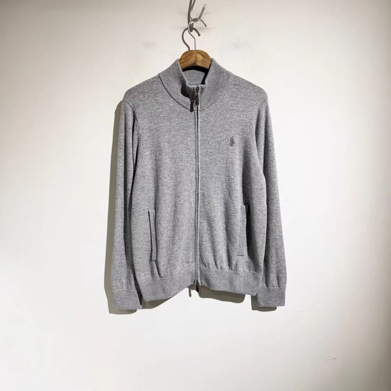 Three-Dimensional Pony Logo Cotton Knit Zip-Up Cardigan Sweater Couple's Outfit Elegant Fashion Versatile Stand Collar Long Sleeve Knitwear Three-Dimensional Pony Logo Cotton Knit Zip-Up Cardigan Sweater Couple's Outfit Elegant Fashion Versatile Stand Collar Long Sleeve Knitwear