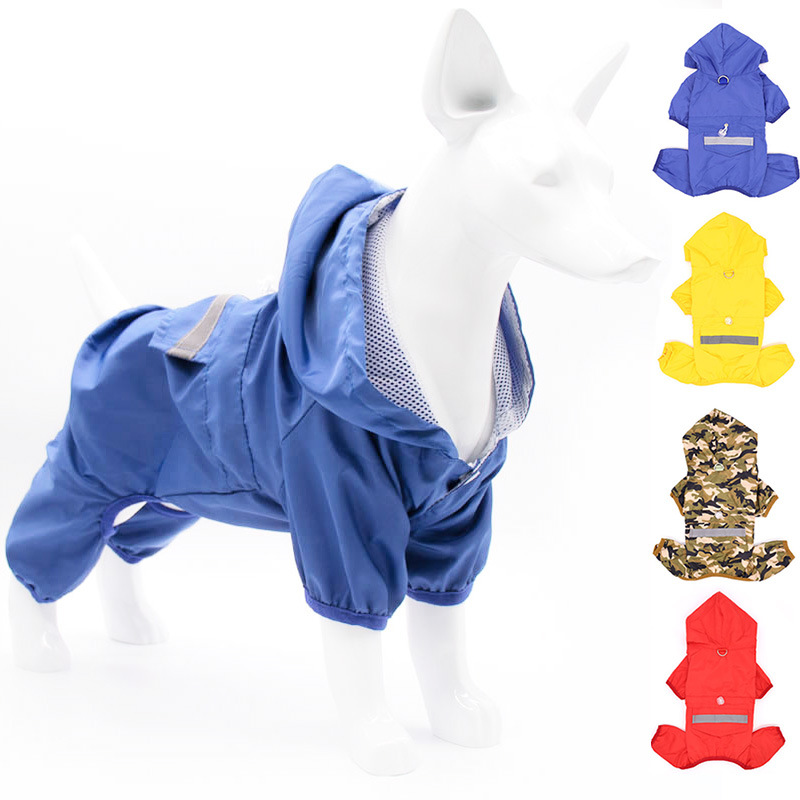 Impermeable para perros, poncho impermeable para gatos, ropa para mascotas todo en uno, ropa para perros, Corgi Teddy, equipo de lluvia de cuatro patas para perros pequeños