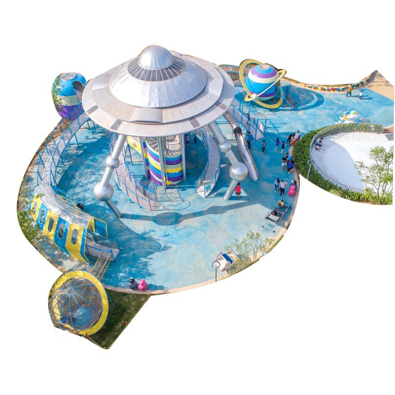 Instalaciones de la diversión de la combinación de la diapositiva del acero inoxidable de las ventas directas de la fábrica del equipo de la diversión de los niños al aire libre grandes