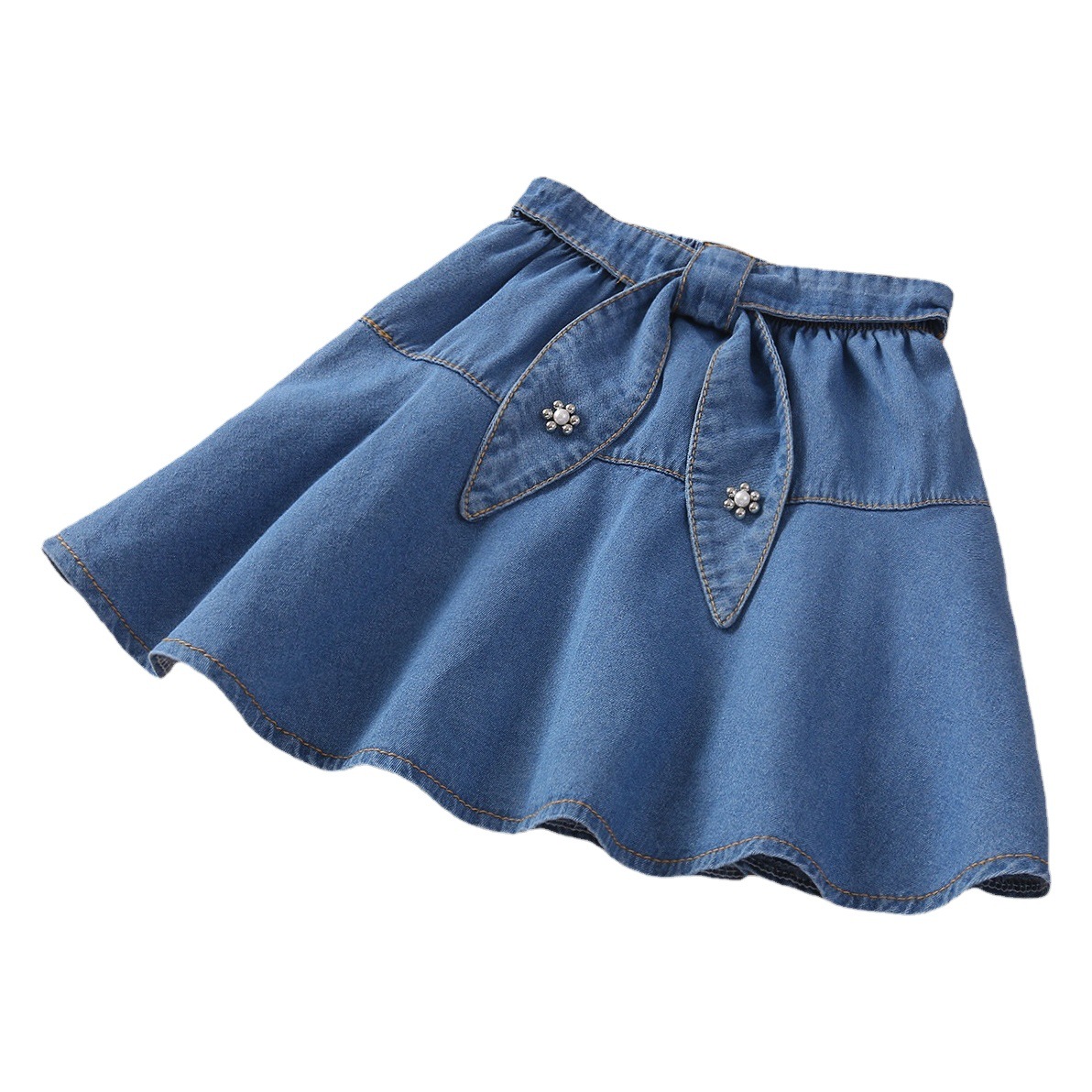 Falda corta de mezclilla para niñas de Primavera de moda azul 2021 nuevo estilo coreano falda de niña para niños vestido de princesa