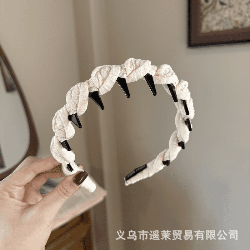 韩系蓬松高颅顶发箍女2025新款波浪带齿洗脸防滑头箍发卡发饰头饰|undefined