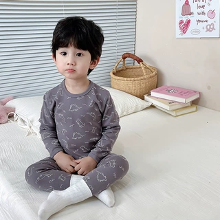 儿童内衣套装纯棉男童秋衣秋裤秋冬宝宝棉质保暖睡衣无骨厚棉毛衫