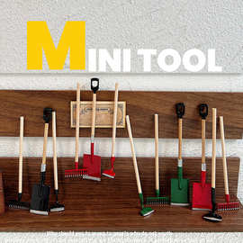 娃娃屋配件12分微缩食玩模型玩具迷你锄头铁铲铁耙劳作工具 J130