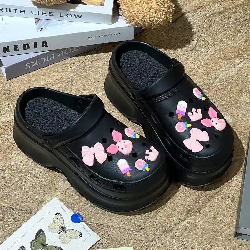 2025 Cute Baotou Non-Slip Non-Smell Eva High Heels 8.0 Clogs for Women Summer New Platform Thick Bottom Beach