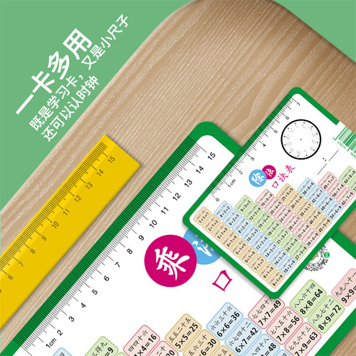 Multiplication table, multiplication table, learning card, cognitive card, division table, table to carry with you