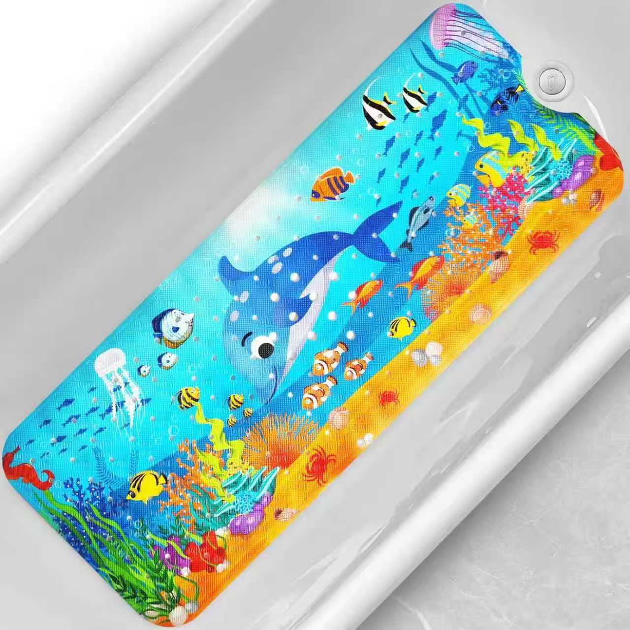 Alfombrilla antideslizante para baño con diseño de océano de dibujos animados para niños de Amazon, alfombrilla antideslizante para piscina, baño, alfombrilla antideslizante
