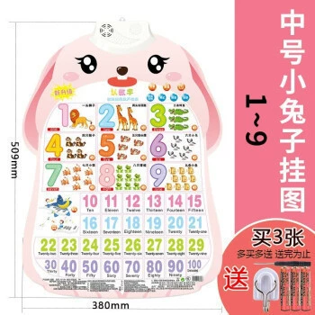 乐乐鱼 Rabbit, flip chart, cute toy, teaching brainteaser, with sound, early education