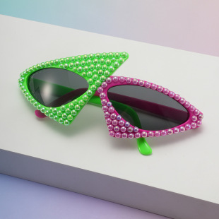 2024 new Y2K cross-border shaped diamond triangle sunglasses vintage glasses women party party sunglasses