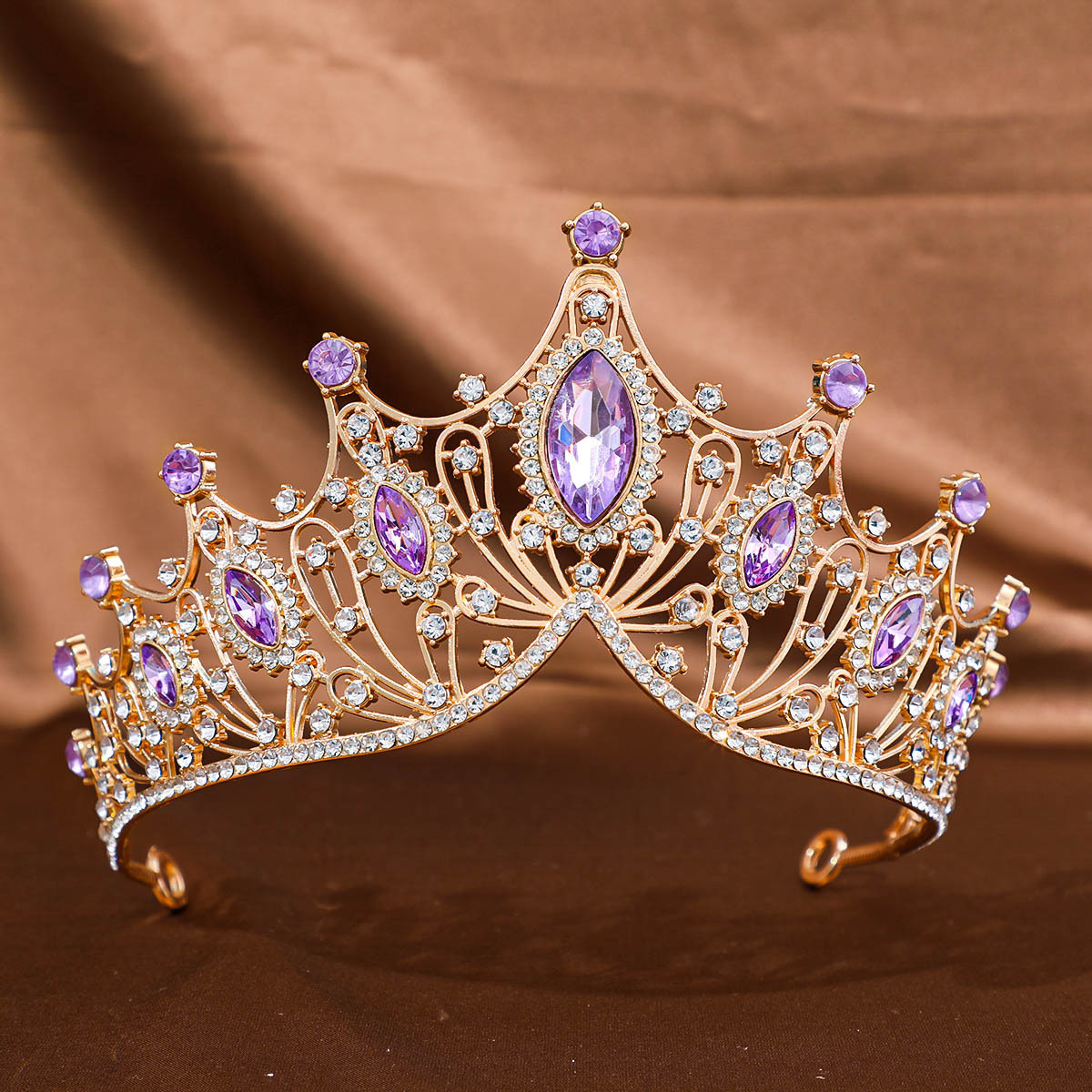 Cross-Border Bride Headpiece European And American Style Baroque Luxurious Alloy Crown Party Princess Dress Accessory_voghion.com