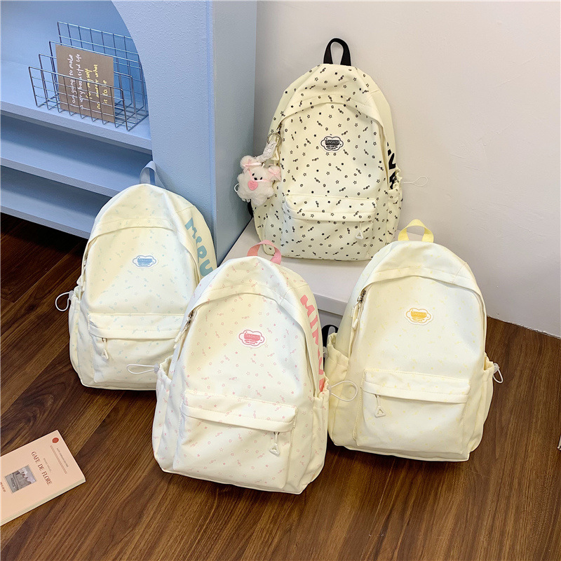Mochila Escolar a Lunares para Estudiantes de Nylon para Escuela image 5