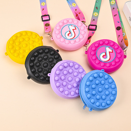 Circular Silicone Purse, Minimalist High-end Creative Shoulder Crossbody Kids Accessory Cute Silicone Storage Bag