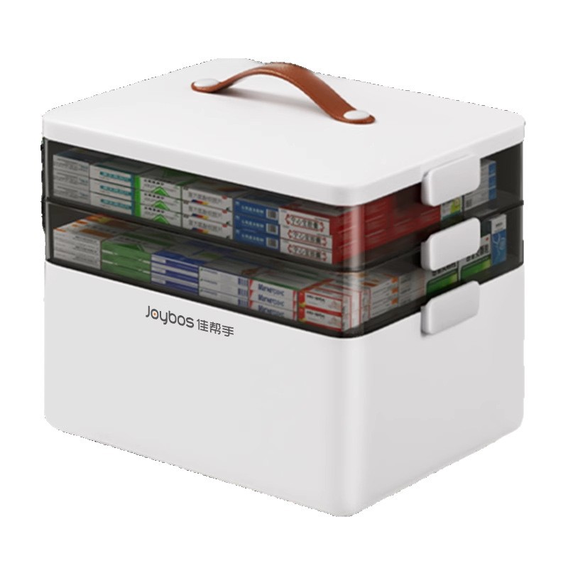 Caja médica, caja grande para almacenamiento de medicamentos, caja médica multicapa para uso doméstico, caja pequeña para clasificar medicamentos.