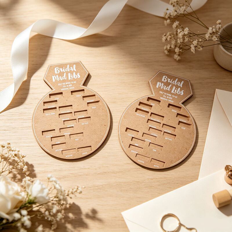 Cross-border kraft paper card ring-shaped wedding bridesmaid icebreaker interactive supplies party decorations engagement games