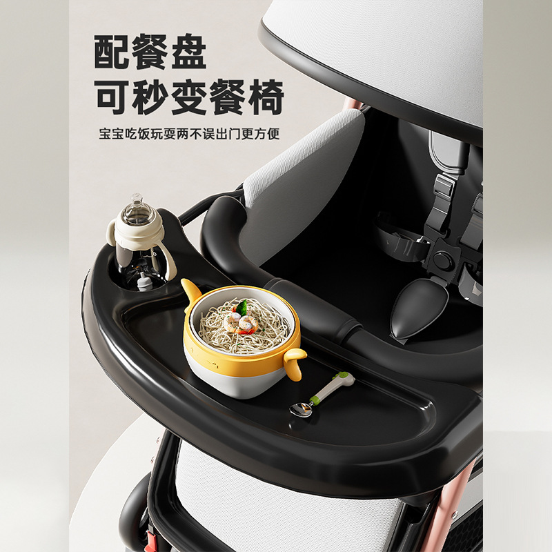 El cochecito de bebé puede sentarse y acostarse de 0 a 3 años, ligero, plegable, con un botón, cochecito de cuatro ruedas para niños