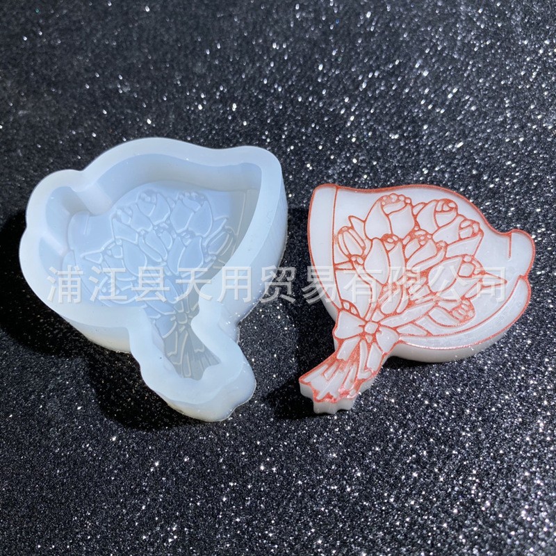 Molde de Silicona con Forma de Ramo de Flores, Decorativo, para Resina Epoxi y Aromaterapia image 4