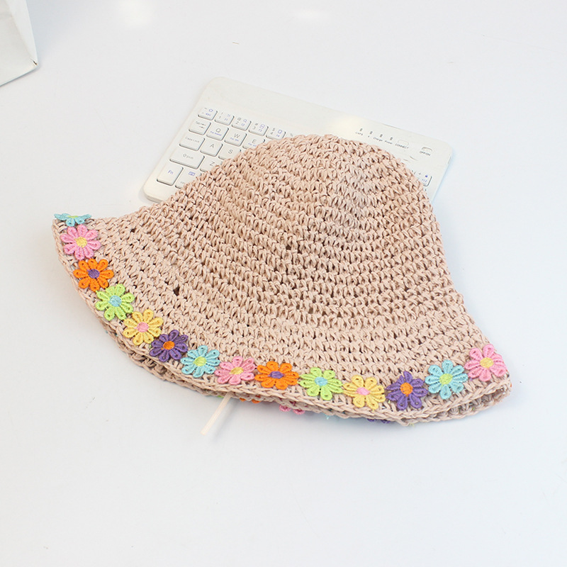 Girl's Retro Flower Flowers Straw Hat display picture 8