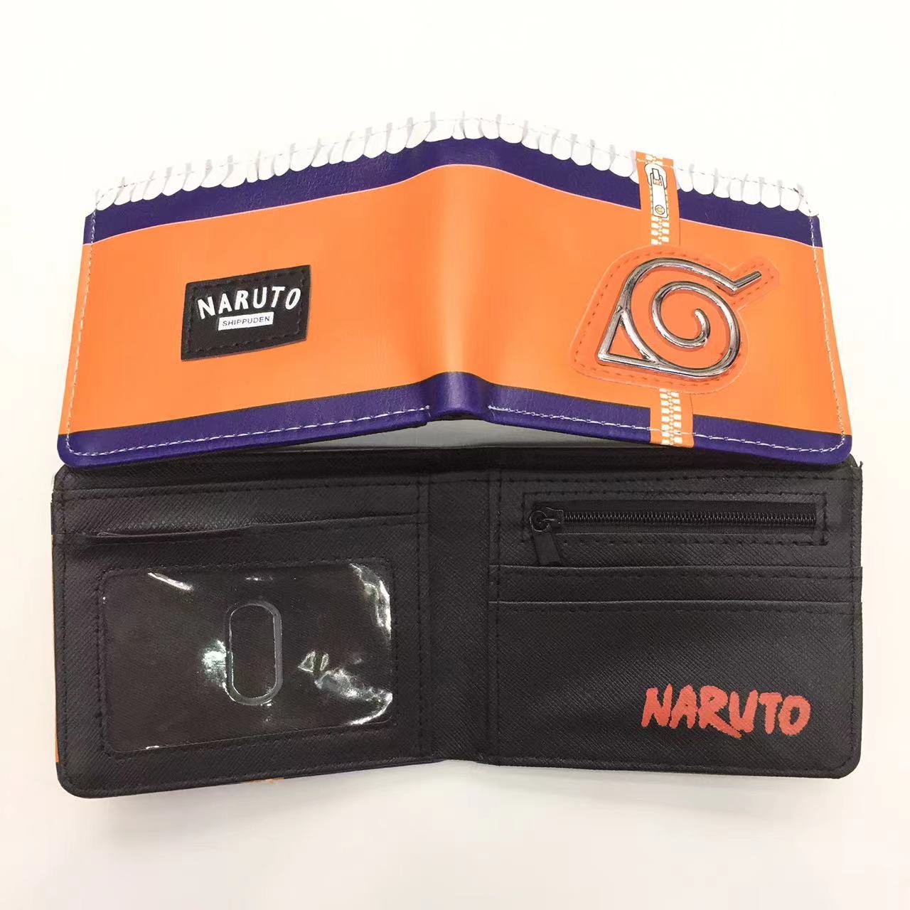 Naruto periferia billetera, Naruto Sasuke, cuatro generaciones de billetera roja, billetera corta, monedero de cambio de piel PU.