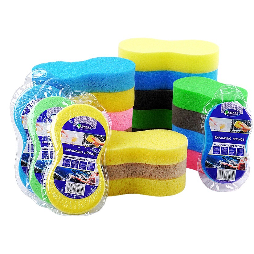 Esponja de lavado de autos panal grande Bloque de esponja comprimida de 8 palabras Suministros de automóviles de alta densidad Esponja de depilación de automóviles al por mayor