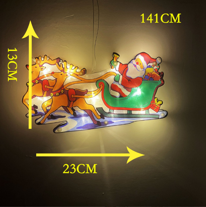 Amazon Venta caliente LED cocina ventana lechón luces colgantes luces de Navidad luces de colores decoración navideña escena ambiente luces