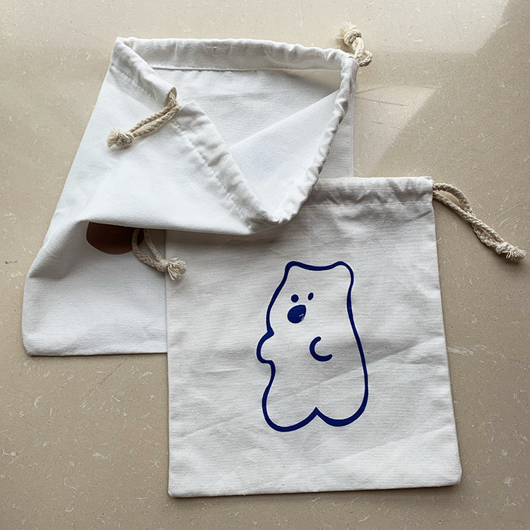 定做服装内衣白色8安帆布束口袋