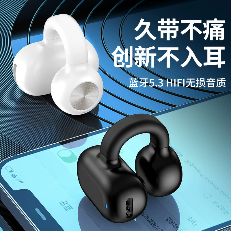Wireless Ear Clips Z28, Bluetooth, 6 h Playtime, Extra‑long Fit, Lightweight 7 g
