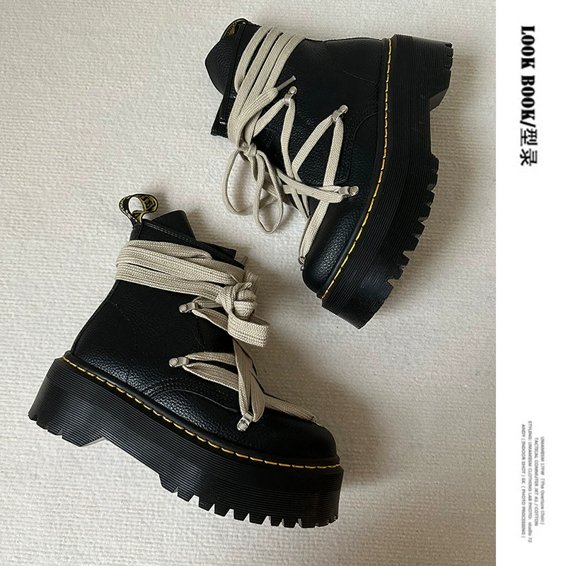 Высококачественные парные ботинки RO с перекрестными ремешками, ботинки из гальки, толстая подошва, удлиняющие мотоциклетные уличные туфли.