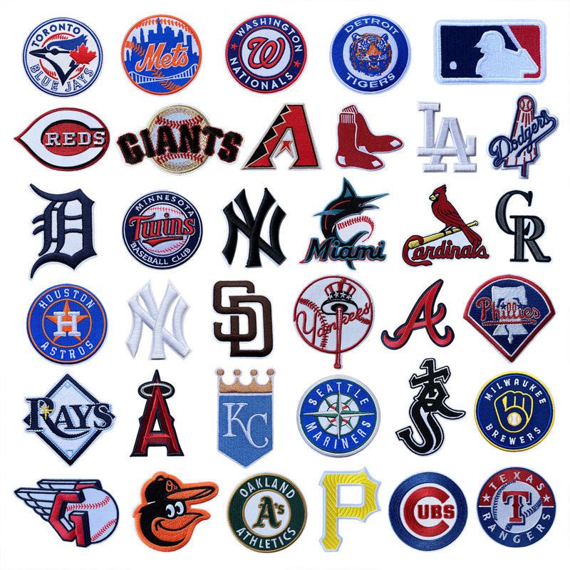 Customizable MLB baseball team logo cloth embroidery team logo clothing patch fashion brand decoration badge Customizable MLB baseball team logo cloth embroidery team logo clothing patch fashion brand decoration badge