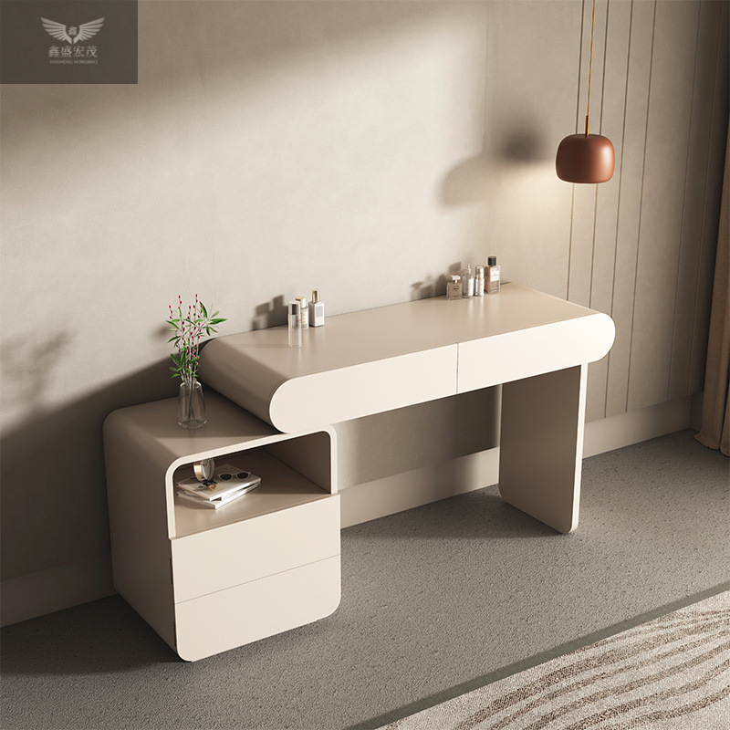 Simple y moderno lujo ligero armario de almacenamiento de la mesa de maquillaje en el dormitorio pequeño tipo de casa mesa de maquillaje de la mesa de maquillaje retráctil