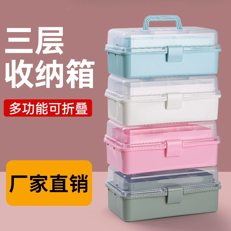 Plastic handheld big art storage box for manicure